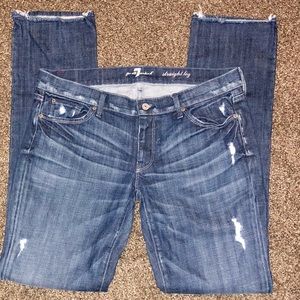 7 for all mankind 32 distressed jeans
